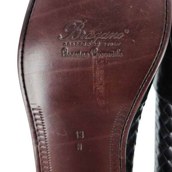 NEW Vintage Bragano Exotic Crocodile Leather Dress Shoes Mens 13N Brown Black - Picture 13 of 14